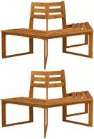 vidaXL Baumbank 2 stk. 160 x 140 x 86 cm Massivholz Akazie Natur