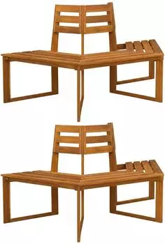 vidaXL Baumbank 2-tlg. 160x140x86cm Akazien-Massivholz
