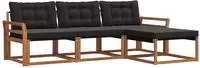 vidaXL Outdoor-Sofagarnitur 4 stk. Nat&uuml;rlich und Schwarz