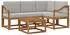 vidaXL Outdoor-Sofagarnitur 5-tlg., natur und hellgrau (3366374)