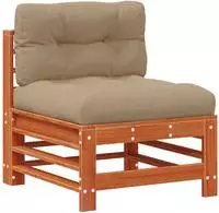vidaXL Garten Mittelssofa Massives Kiefernholz Wachsbraun