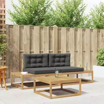 vidaXL Outdoor-Sofaset Polyester wei&szlig; (3386996)