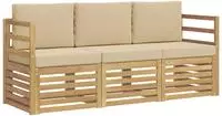vidaXL Sofagarnituren 3 stk. Wei&szlig; und Beige Polyester