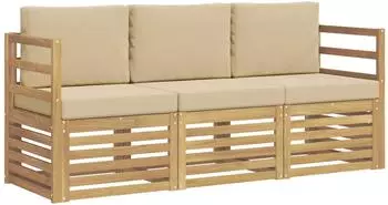 vidaXL Gartenlounge-Set Massivholz Akazie, 3-tlg. (3391298)