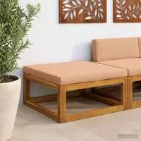vidaXL Modulares Fu&szlig;hocker-Element mit Kissen Massivholz Akazie Natur