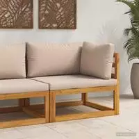 vidaXL Ecksofa mit Kissen Massivholz Akazie Natur