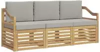 vidaXL Outdoor-Sofagarnitur 3 stk. Wei&szlig; und Hellgrau Polyester