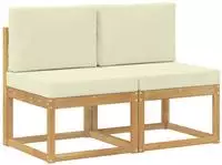 vidaXL 2 stk. Outdoor Mittelsofa Massivholz Akazie Wei&szlig;