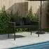 vidaXL Gartenbank mit Kissen, Poly-Rattan, schwarz, 2-Sitzer, 117x54x74,5cm