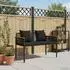 vidaXL Gartenbank mit Kissen, Poly-Rattan, schwarz, 2-Sitzer, 117x54x74,5cm