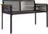 vidaXL Gartenbank mit Kissen, Poly-Rattan, schwarz, 2-Sitzer, 117x54x74,5cm