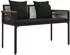 vidaXL Gartenbank mit Kissen, Poly-Rattan, schwarz, 2-Sitzer, 117x54x74,5cm