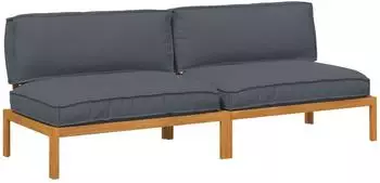 vidaXL Sofa-Set 2-tlg. Akazienholz massiv anthrazit