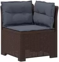 vidaXL 1-Sitzer Garten-Sofa mit Kissen Rattan-Look PP Braun