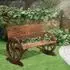 OKWISH Gartenbank 2-Sitzer Holz, Wagenrad-Armlehnen, 114x58x80cm, dunkelbraun
