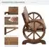 OKWISH Gartenbank 2-Sitzer Holz, Wagenrad-Armlehnen, 114x58x80cm, dunkelbraun