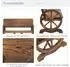 OKWISH Gartenbank 2-Sitzer Holz, Wagenrad-Armlehnen, 114x58x80cm, dunkelbraun
