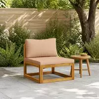 vidaXL Sofa-Mittelteil mit Kissen Massivholz Akazie Natur