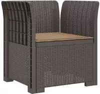 vidaXL 1-Sitzer Sessel mit Kissen Rattan-Look PP Hellgrau