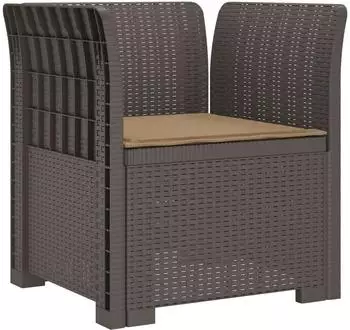 vidaXL 1-Sitzer Sessel mit Kissen, Rattan-Look, PP, hellgrau (8011866)