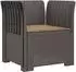 vidaXL 1-Sitzer Sessel mit Kissen, Rattan-Look, PP, hellgrau (8011866)