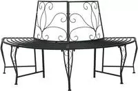 vidaXL Baumbank 4 -Sitzer 160 x 80 x 89 cm steel Schwarz