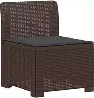 vidaXL 1-Sitzer Garten-Sofa mit Kissen Rattan-Look PP Braun