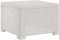 vidaXL 1-Sitzer Garten-Sofa Rattan-Look PP Wei&szlig; 55 x 55 x 39 cm