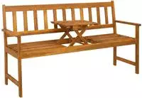 vidaXL Gartenbank 158 x 55 x 89 cm Massivholz Akazie Natur Rechteckig