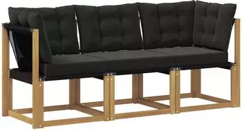 vidaXL Outdoor Mittel- und Ecksofa-Set wei&szlig;, 3-tlg. (901627)
