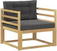 vidaXL Outdoor Mittelsofa Polyester Wei&szlig;