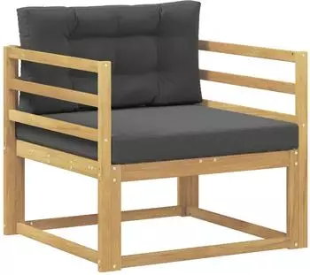 vidaXL Outdoor Sofaelement Mitte, Polyester, wei&szlig;