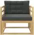 vidaXL Outdoor Sofaelement Mitte, Polyester, weiß
