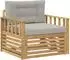 vidaXL Outdoor-Sofa Polyester, weiß und hellgrau
