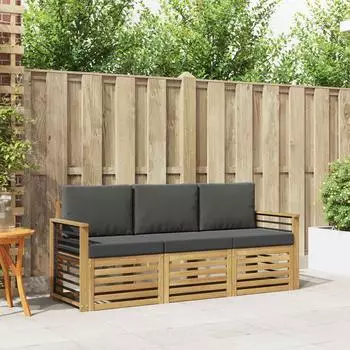 vidaXL Gartenlounge-Set Massivholz Akazie, 3-tlg. (3391327)