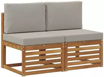 vidaXL Outdoor Mittelsofa 2-teilig Akazienholz natur (900496)