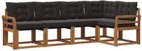 vidaXL Outdoor-Sofagarnitur 5 stk. Natur und Schwarz