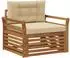 vidaXL Outdoor-Sofa massives Akazienholz und Polyester, natur/beige (3436398)