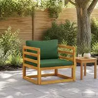 vidaXL Sofa-Element mit Kissen Massivholz Akazie Natur