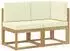 vidaXL Outdoor Mittel- und Ecksofa 2-teilig, weiß, Akazien-Massivholz (901473)