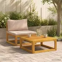 vidaXL Sofa-Set mit Kissen 2 stk. Massivholz Akazie Natur