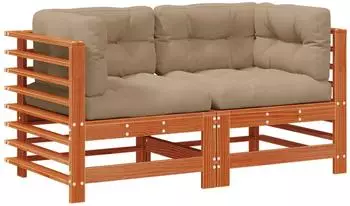 vidaXL Garten-Ecksofa massives Kiefernholz wachsbraun (865556)