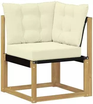 vidaXL Outdoor-Ecksofa Akazienholz und Textilene, wei&szlig; (901605)