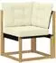 vidaXL Outdoor-Ecksofa Akazienholz und Textilene, weiß (901605)