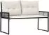 vidaXL Gartenbank mit Kissen, schwarz/cremeweiß, 118x55x82cm