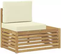 vidaXL Ecksofa-Einheiten f&uuml;r drau&szlig;en Wei&szlig; und Creme 91 x 63 x 73 cm