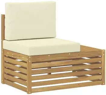 vidaXL Ecksofa-Au&szlig;enmodul mit Kissen, wei&szlig; und creme (901509)