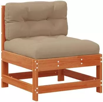 vidaXL Garten-Mittelssofa massives Kiefernholz wachsbraun (865476)