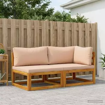 vidaXL Modulares Sofa-Set mit Polstern, 2-Sitzer, 2 Stk.