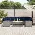 vidaXL Gartenlounge-Set mit Kissen, Polyrattan, grau (3365335)